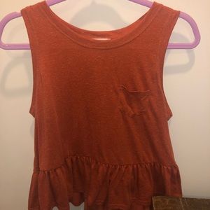Orange peplum tank
